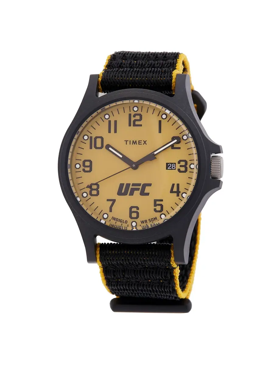 Мужские кварцевые часы Timex UFC Apex с желтым циферблатом TW2V62200JT — изображение 1 из 3, оттенок черный