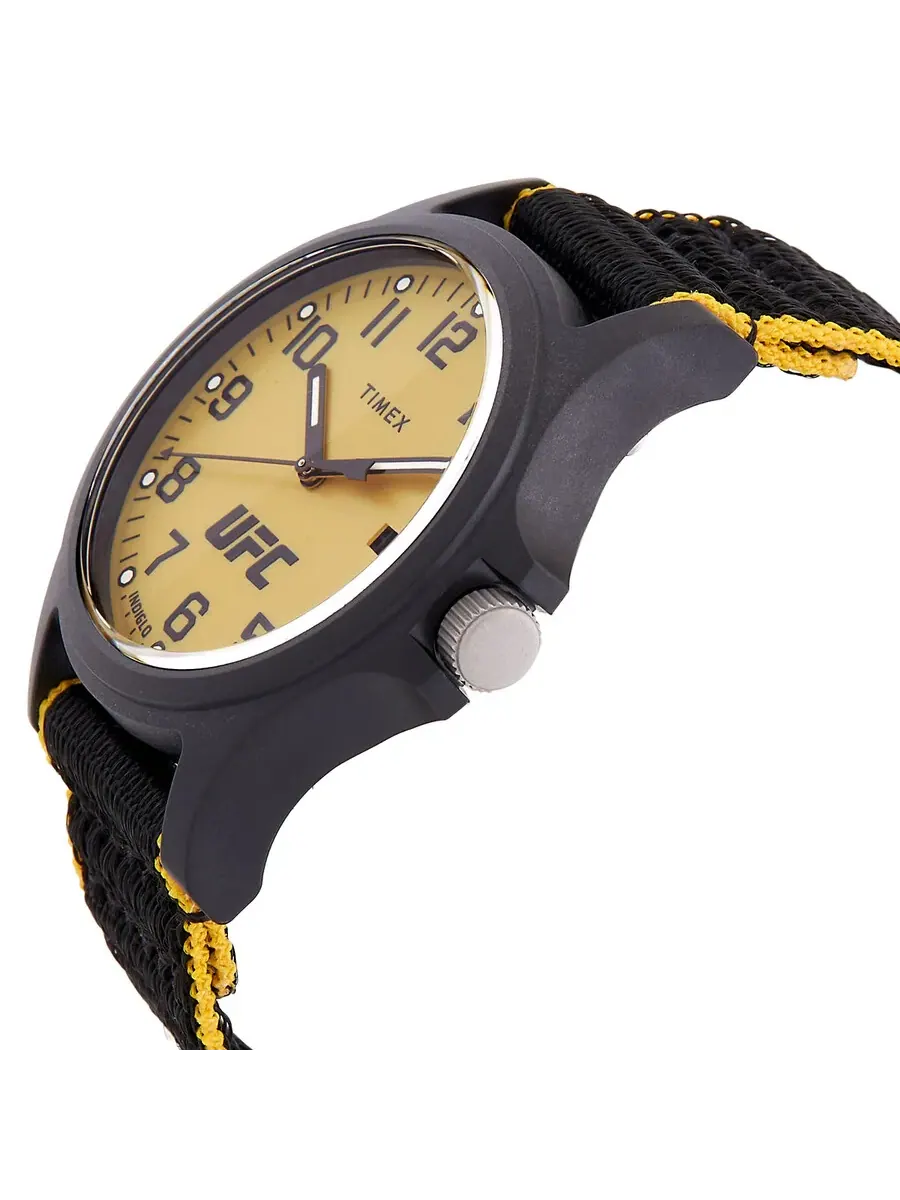 Мужские кварцевые часы Timex UFC Apex с желтым циферблатом TW2V62200JT — изображение 2 из 3, оттенок черный