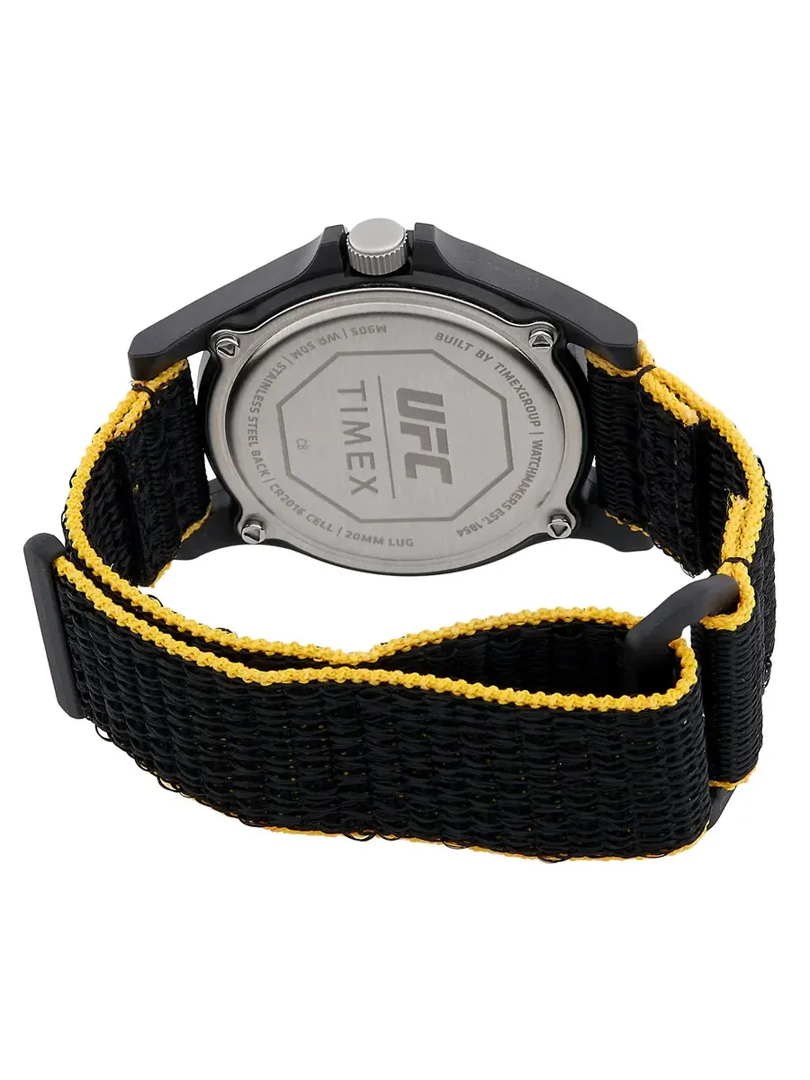 Мужские кварцевые часы Timex UFC Apex с желтым циферблатом TW2V62200JT — изображение 3 из 3, оттенок черный