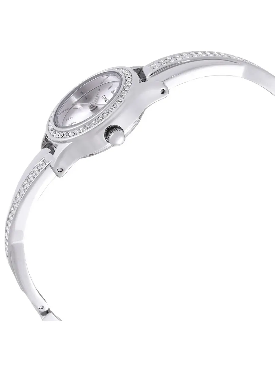 Женские кварцевые часы Timex Trend с серебристым циферблатом и браслетом (TW2T58000) — изображение 2 из 4, оттенок серебряный
