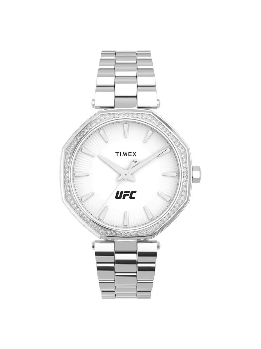 Женские часы Timex UFC Jewel Quartz с белым циферблатом TW2V83200 — изображение 1 из 1, оттенок серебряный