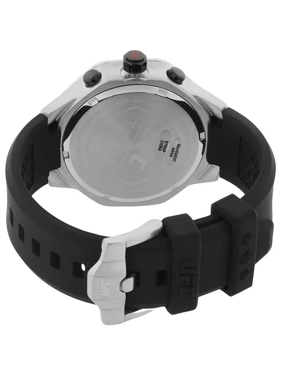 Мужские часы Timex UFC King Chronograph Quartz с черным циферблатом TW2V99300JR — изображение 3 из 3, оттенок серебряный