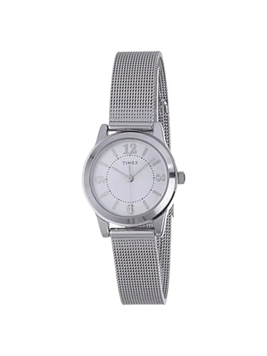 Женские классические серебристые сетчатые часы Timex T2P457 — изображение 1 из 1, оттенок серебряный