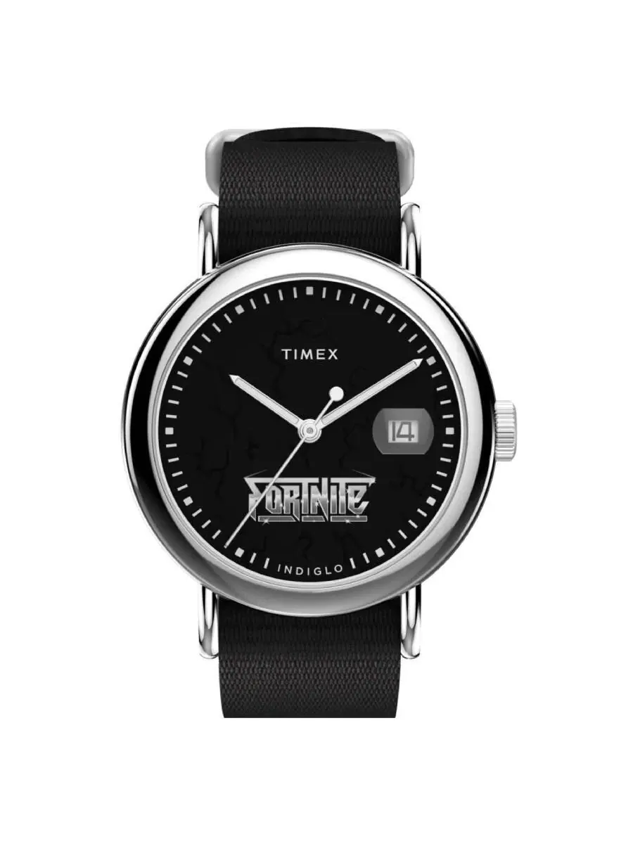 Часы Timex X Fortnite Weekender Quartz с черным циферблатом TW2Y46400 — изображение 1 из 1, оттенок серебряный