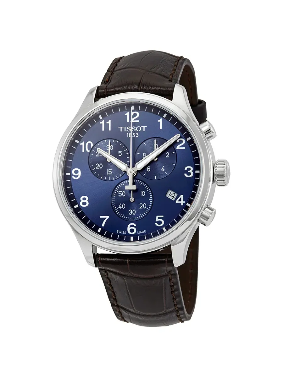 Мужские часы Tissot Chrono XL Chronograph с синим циферблатом T116.617.16.047.00 — изображение 1 из 3, оттенок серебряный