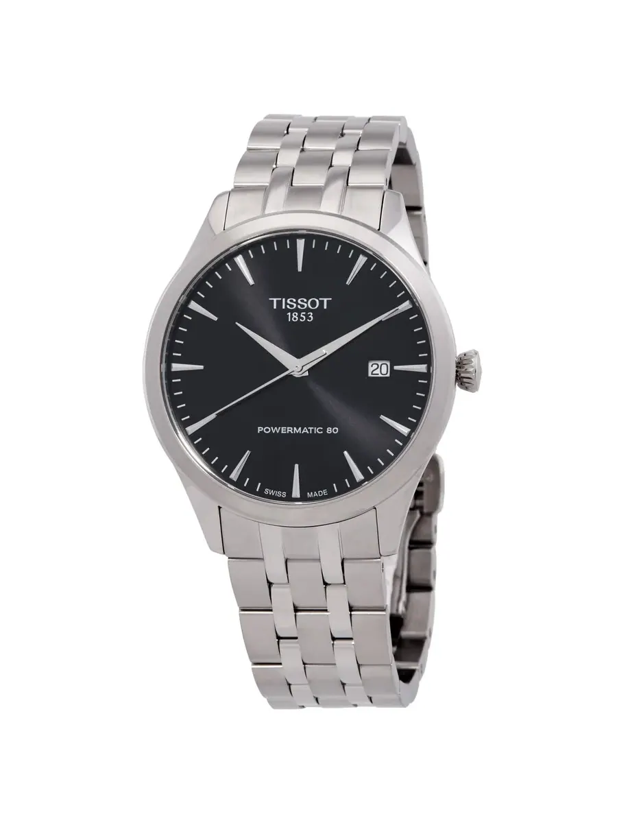 Мужские часы Tissot Classic Dream Automatic с черным циферблатом T1584071105100 — изображение 1 из 3, оттенок серебряный