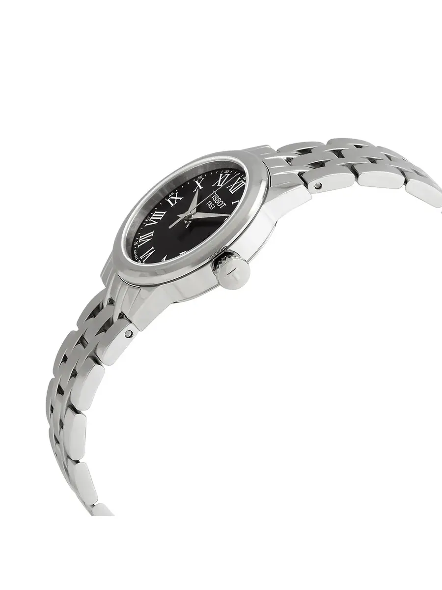 Часы Tissot Classic Dream Lady Quartz с черным циферблатом T129.210.11.053.00 — изображение 2 из 3, оттенок серебряный