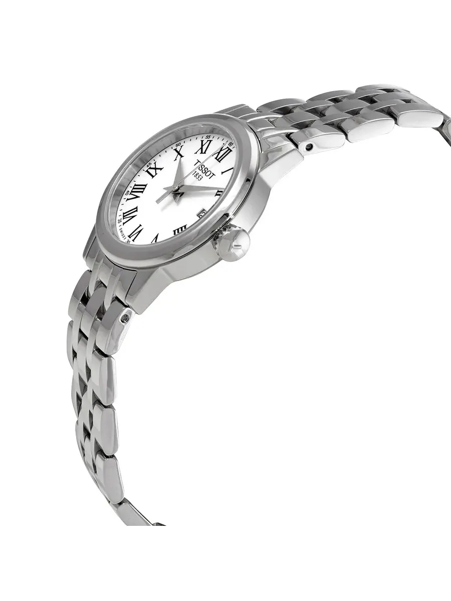 Женские часы Tissot Classic Dream Lady Quartz с белым циферблатом T129.210.11.013.00 — изображение 2 из 3, оттенок серебряный