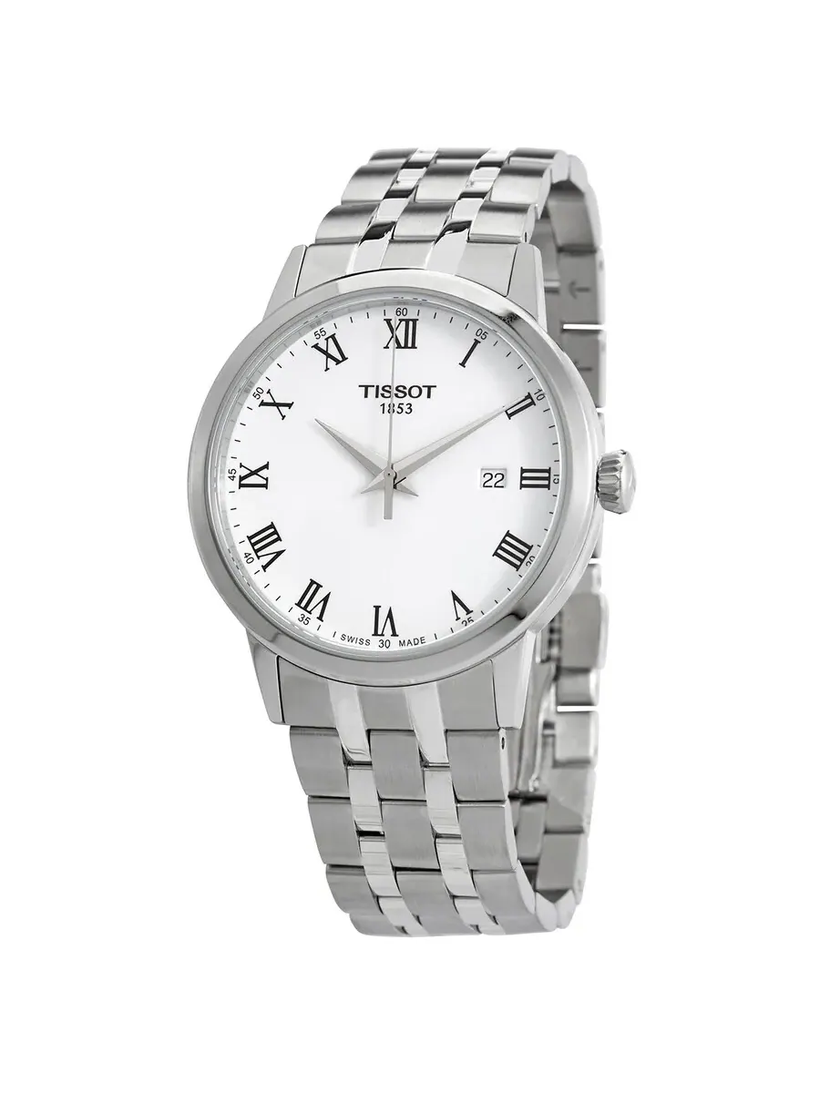 Мужские кварцевые часы Tissot Classic Dream с белым циферблатом T129.410.11.013.00 — изображение 1 из 3, оттенок серебряный