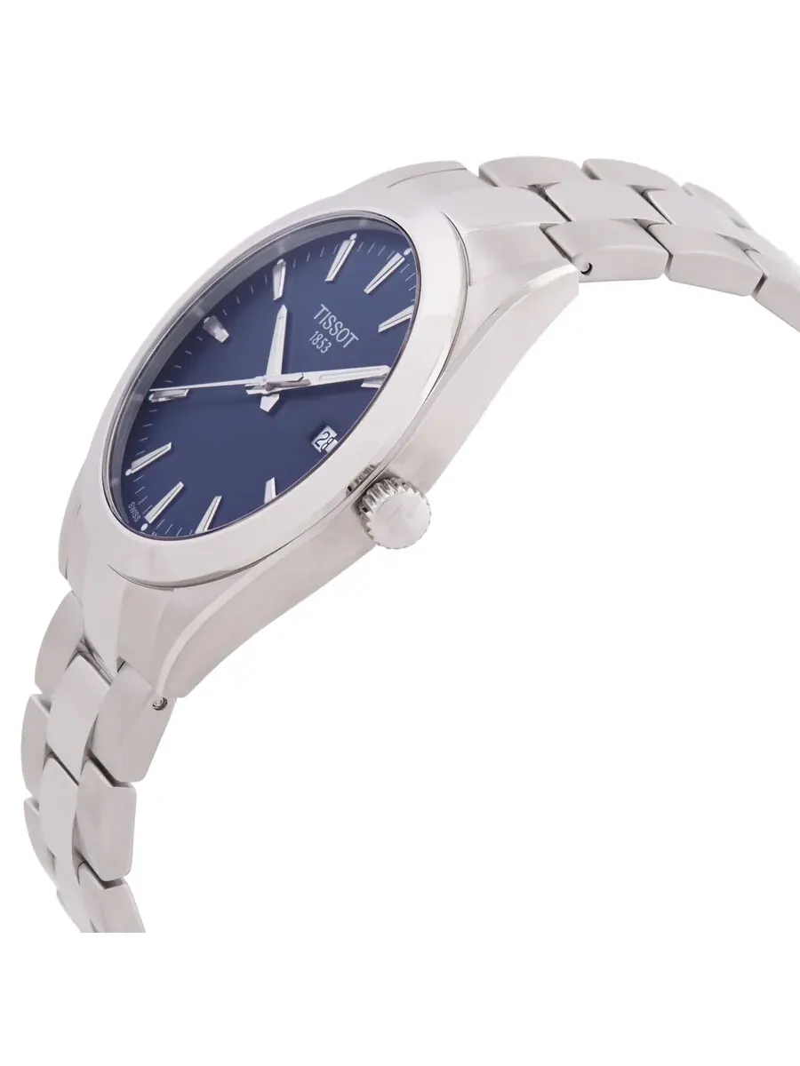 Мужские часы Tissot Gentleman Quartz с синим циферблатом T127.410.11.041.00 — изображение 2 из 3, оттенок серебряный
