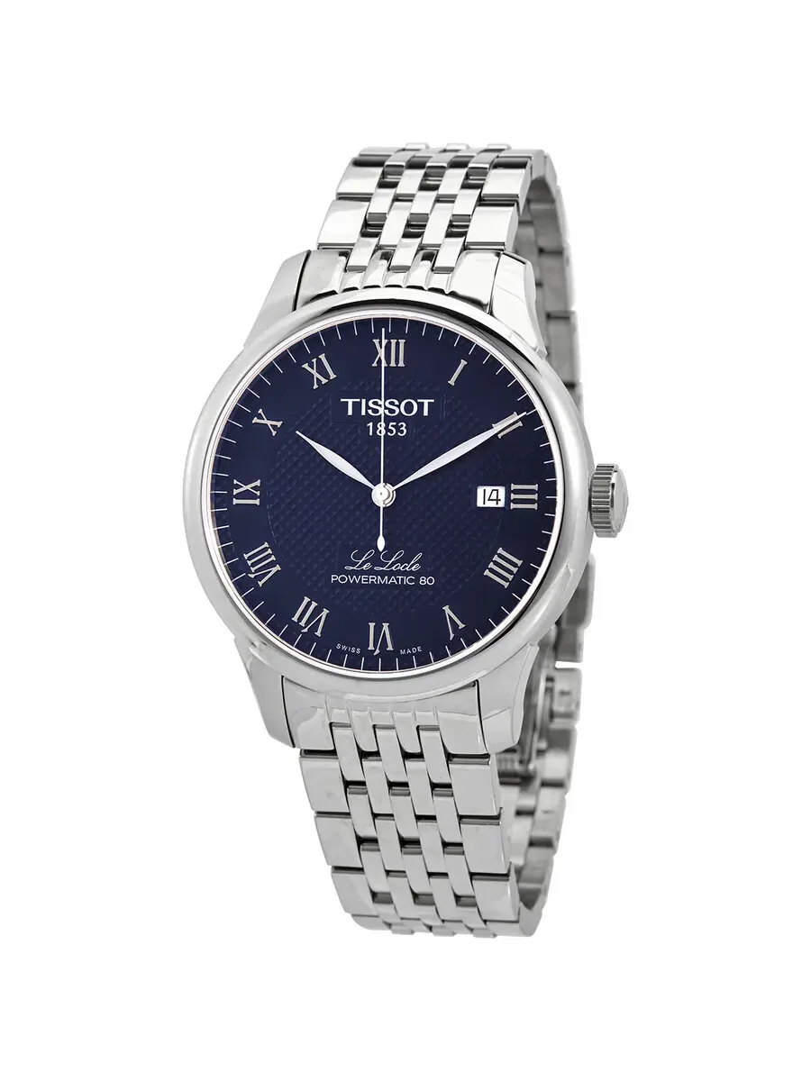 Мужские часы Tissot Le Locle Automatic с синим циферблатом T006.407.11.043.00 — изображение 1 из 3, оттенок серебряный
