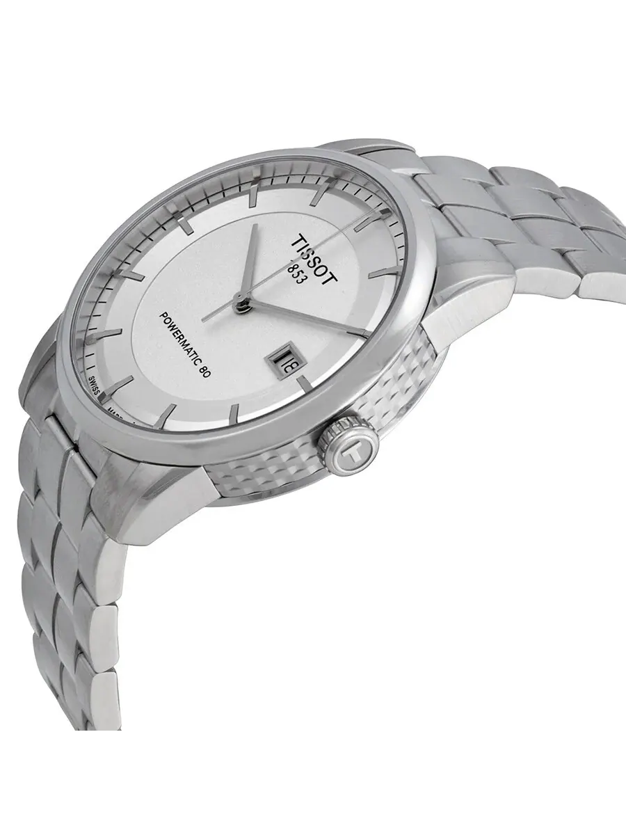 Мужские часы Tissot Luxury Powermatic 80 с серебристым циферблатом T0864071103100 — изображение 2 из 4, оттенок серебряный