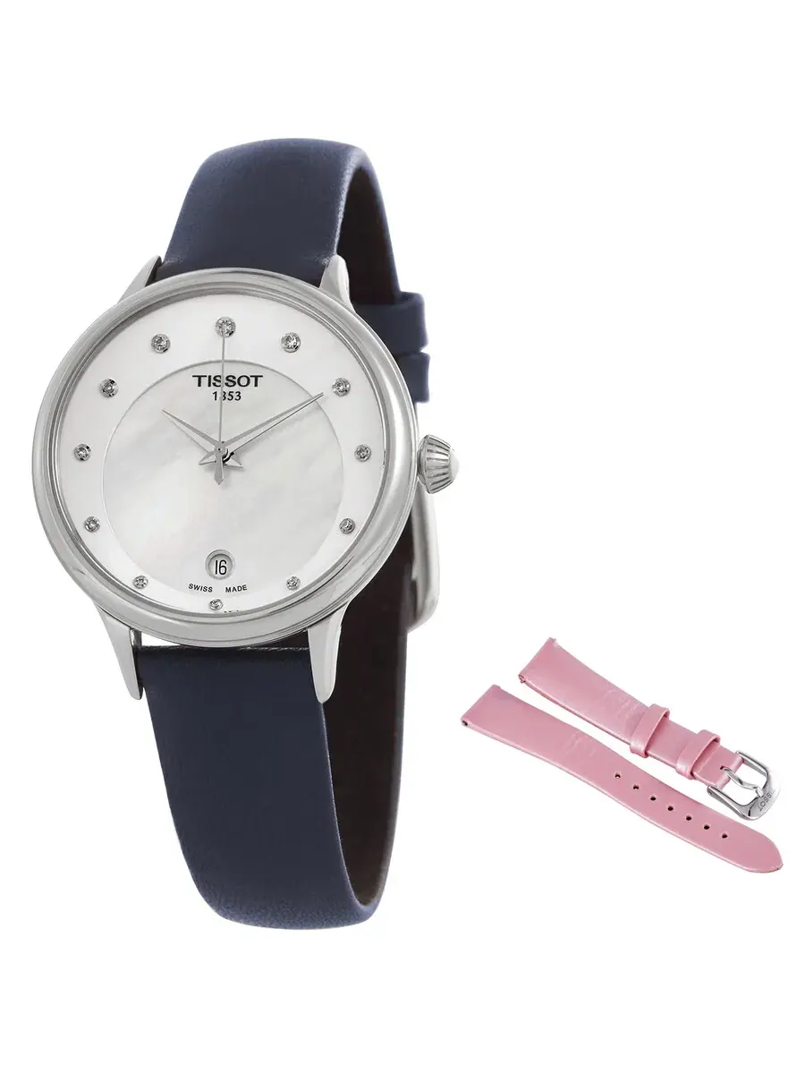 Женские часы Tissot Odaci-T Quartz с белым перламутровым циферблатом и бриллиантами T133.210.16.116.00 — изображение 1 из 4