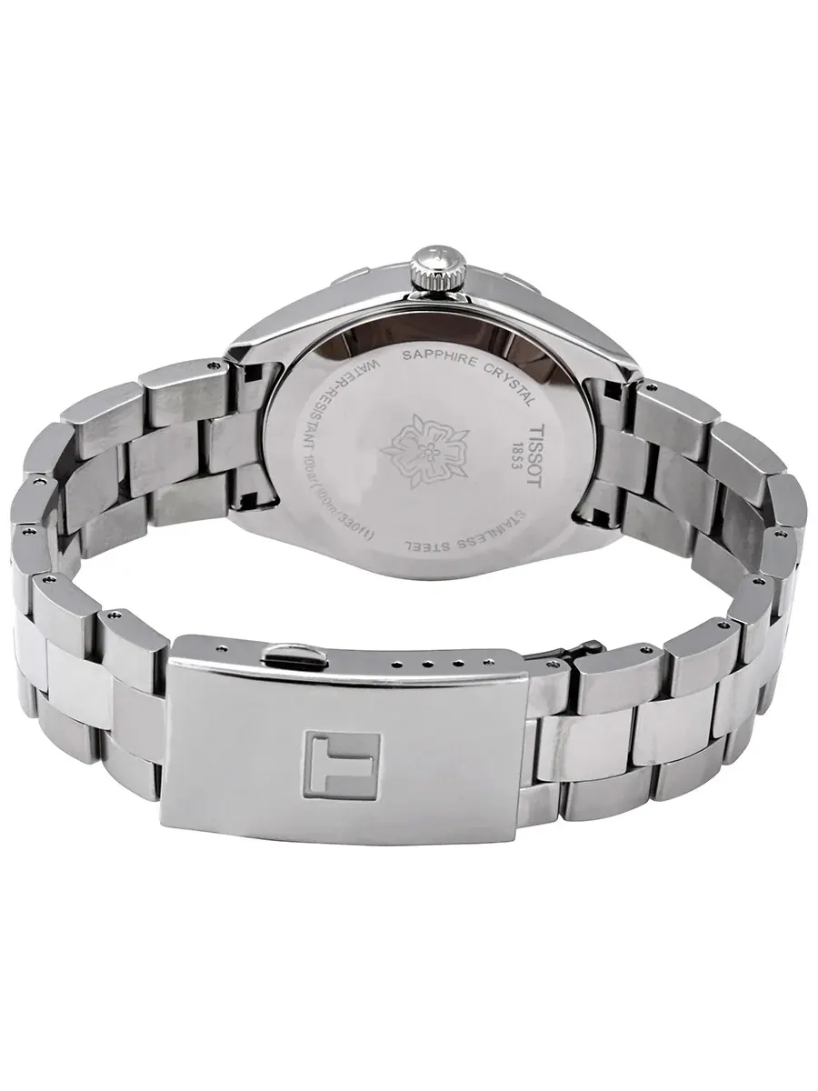 Женские часы Tissot PR 100 с черным перламутровым циферблатом T101.910.61.121.00 — изображение 3 из 3, оттенок серебряный