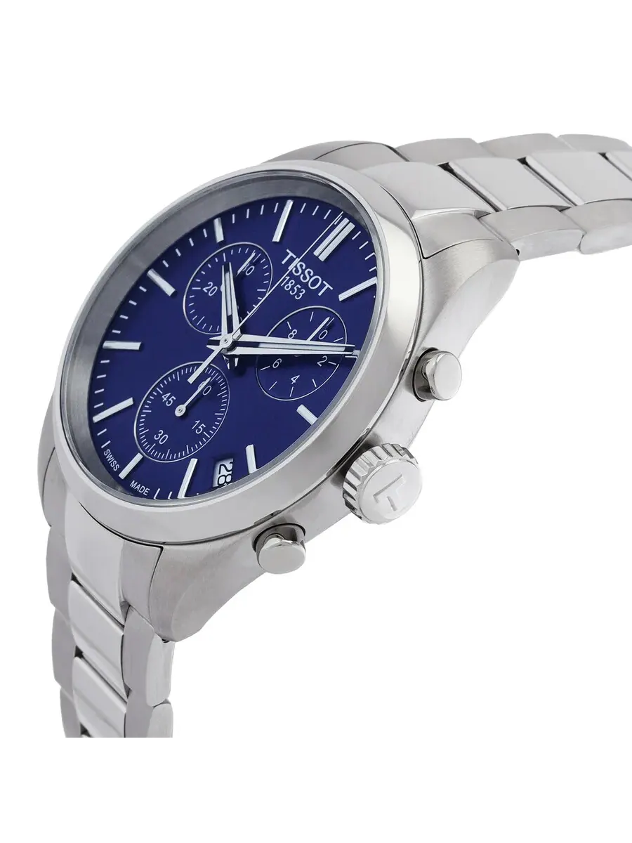 Мужские часы Tissot PR 100 Chronograph Quartz с синим циферблатом T1504171104100 — изображение 2 из 3, оттенок серебряный