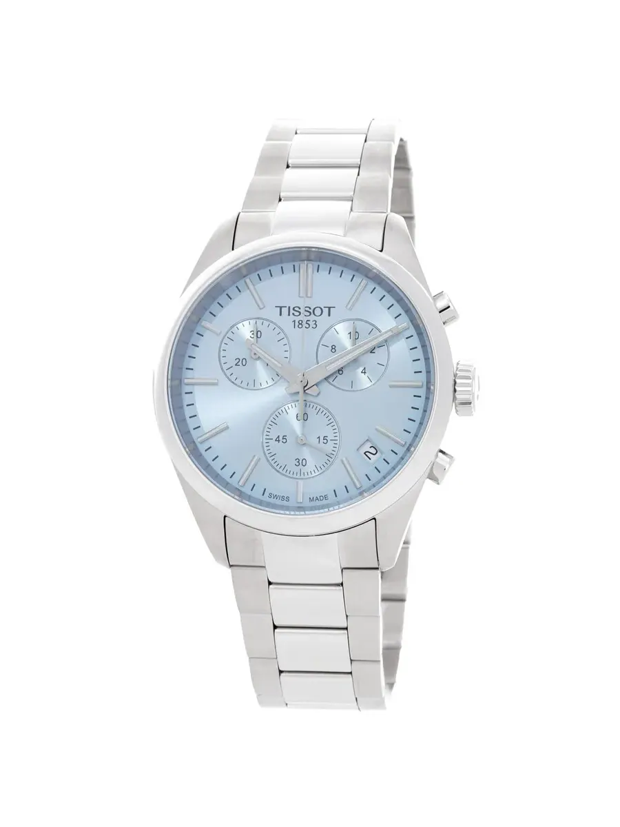 Мужские часы Tissot PR 100 Chronograph Quartz с ледяным синим циферблатом T150.417.11.351.00 — изображение 1 из 3