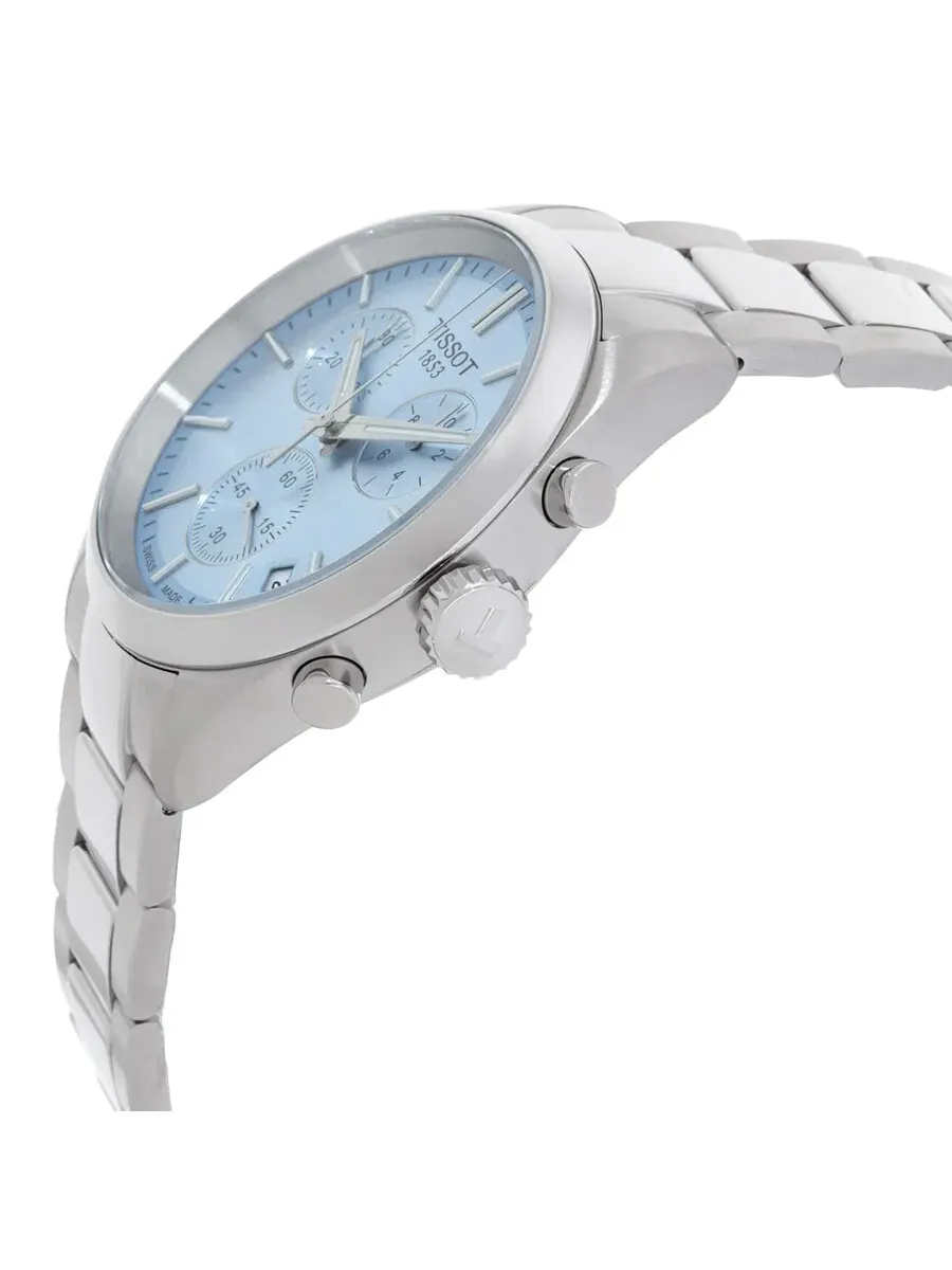 Мужские часы Tissot PR 100 Chronograph Quartz с ледяным синим циферблатом T150.417.11.351.00 — изображение 2 из 3