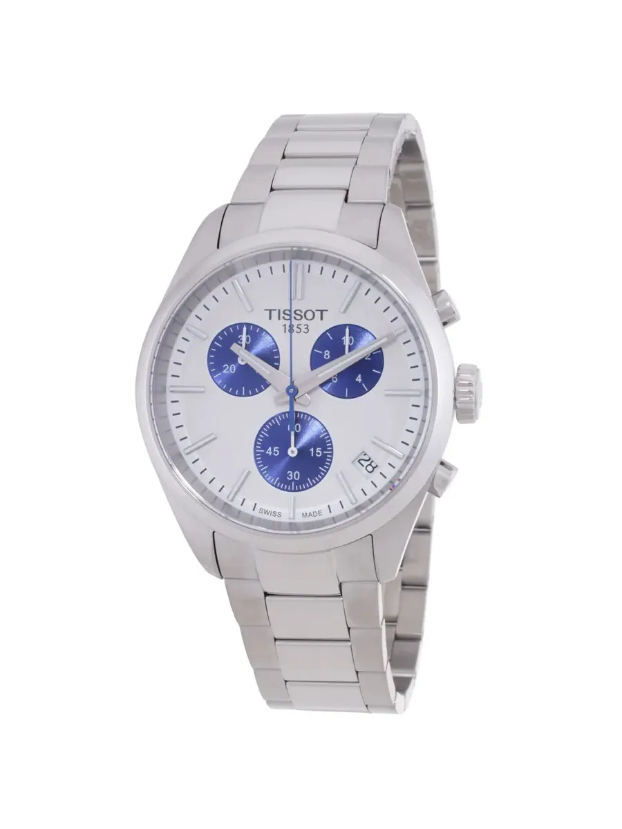 Мужские кварцевые часы Tissot PR100 Chronograph с белым циферблатом T150.417.11.011.00 — изображение 1 из 3