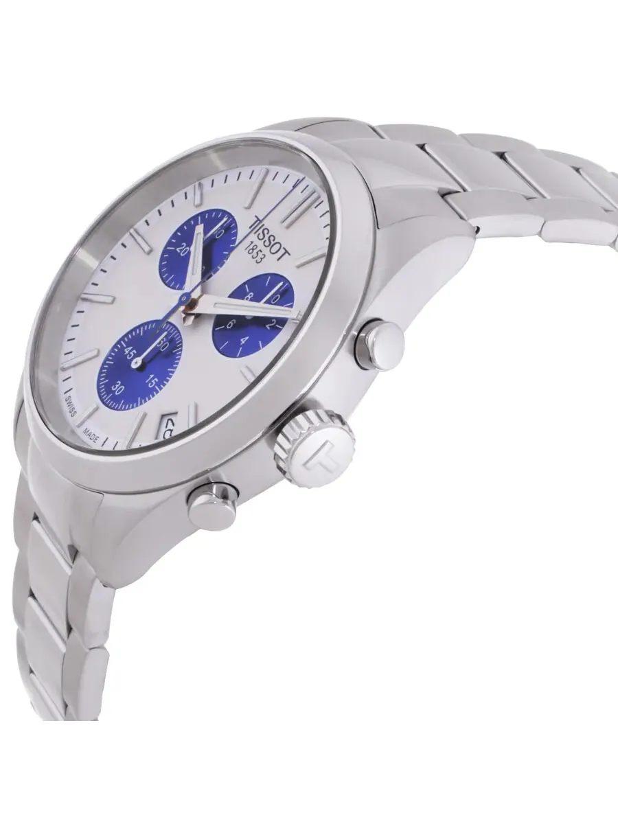 Мужские кварцевые часы Tissot PR100 Chronograph с белым циферблатом T150.417.11.011.00 — изображение 2 из 3