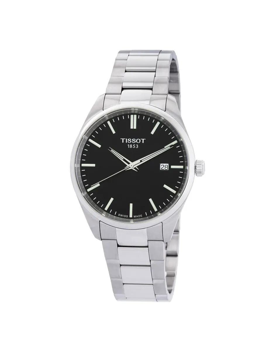 Мужские часы Tissot PR 100 Quartz с черным циферблатом T1504101105100 — изображение 1 из 3, оттенок серебряный
