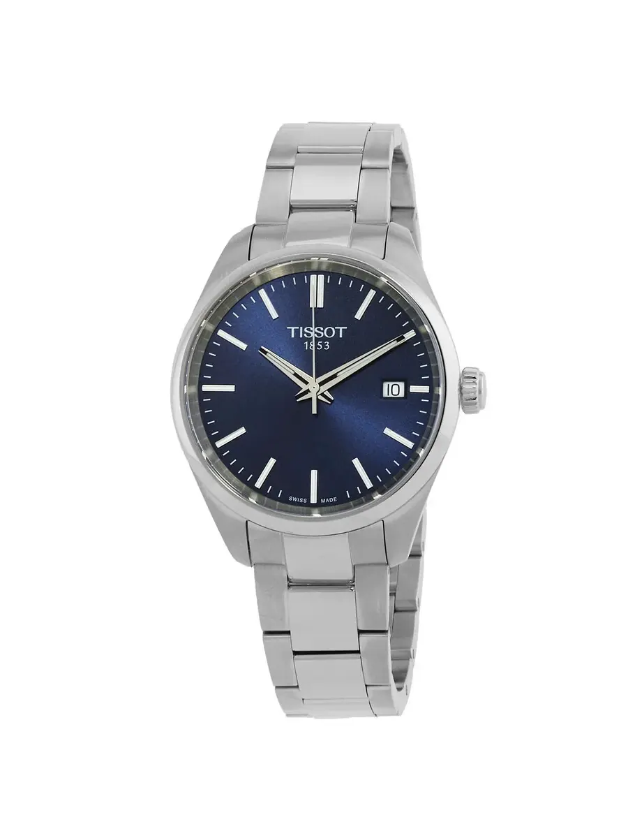 Женские часы Tissot PR 100 Quartz с синим циферблатом T1502101104100 — изображение 1 из 3, оттенок серебряный