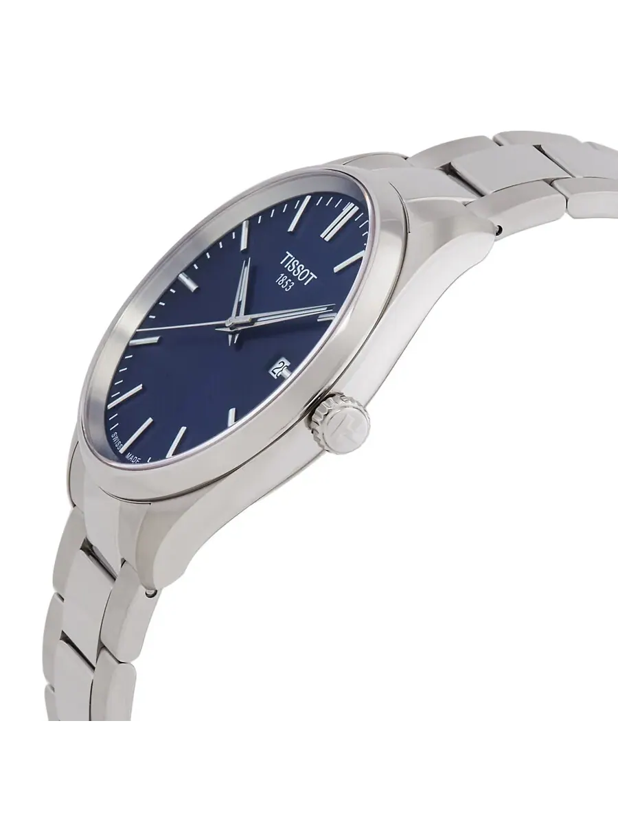 Мужские кварцевые часы Tissot PR 100 с синим циферблатом, модель T1504101104100 — изображение 2 из 3, оттенок серебряный