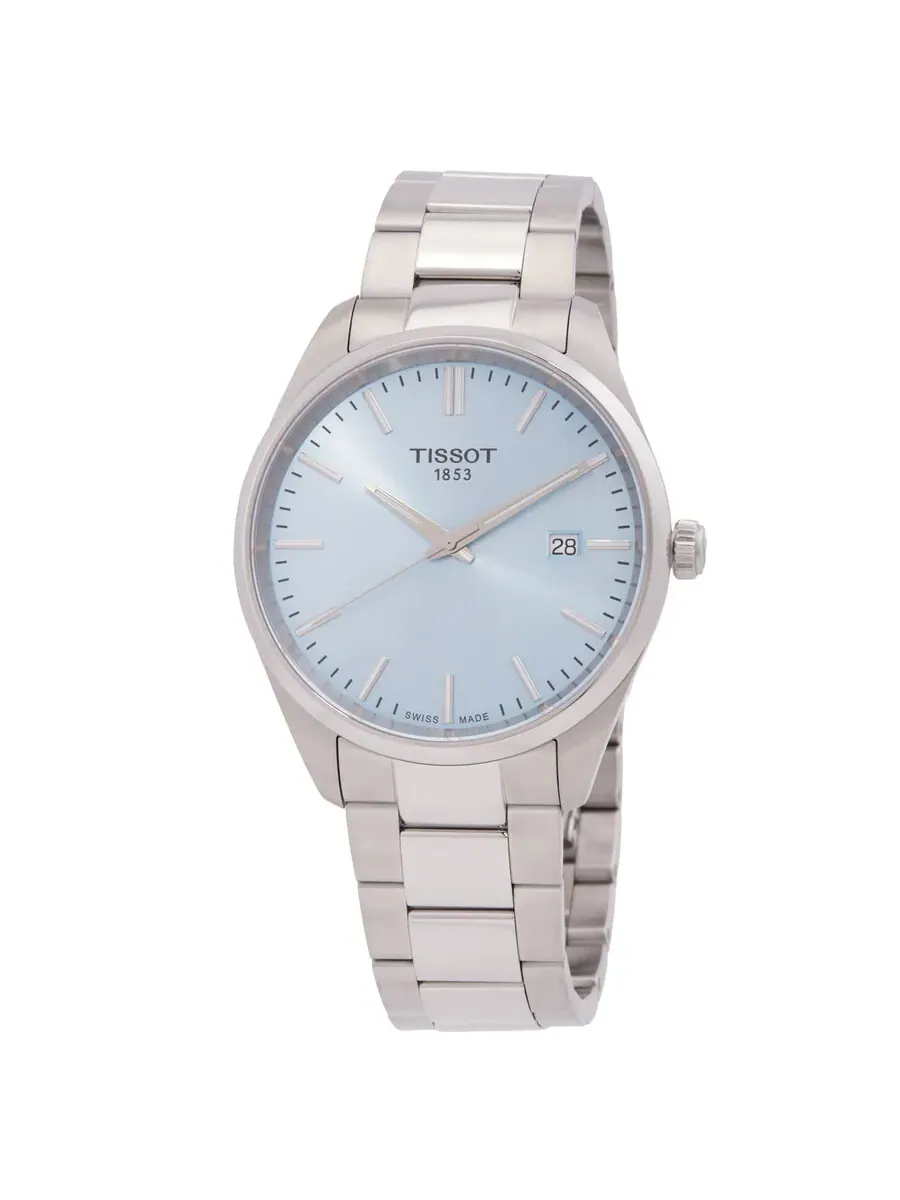 Мужские часы Tissot PR 100 Quartz с ледяным голубым циферблатом T1504101135100 — изображение 1 из 3, оттенок серебряный