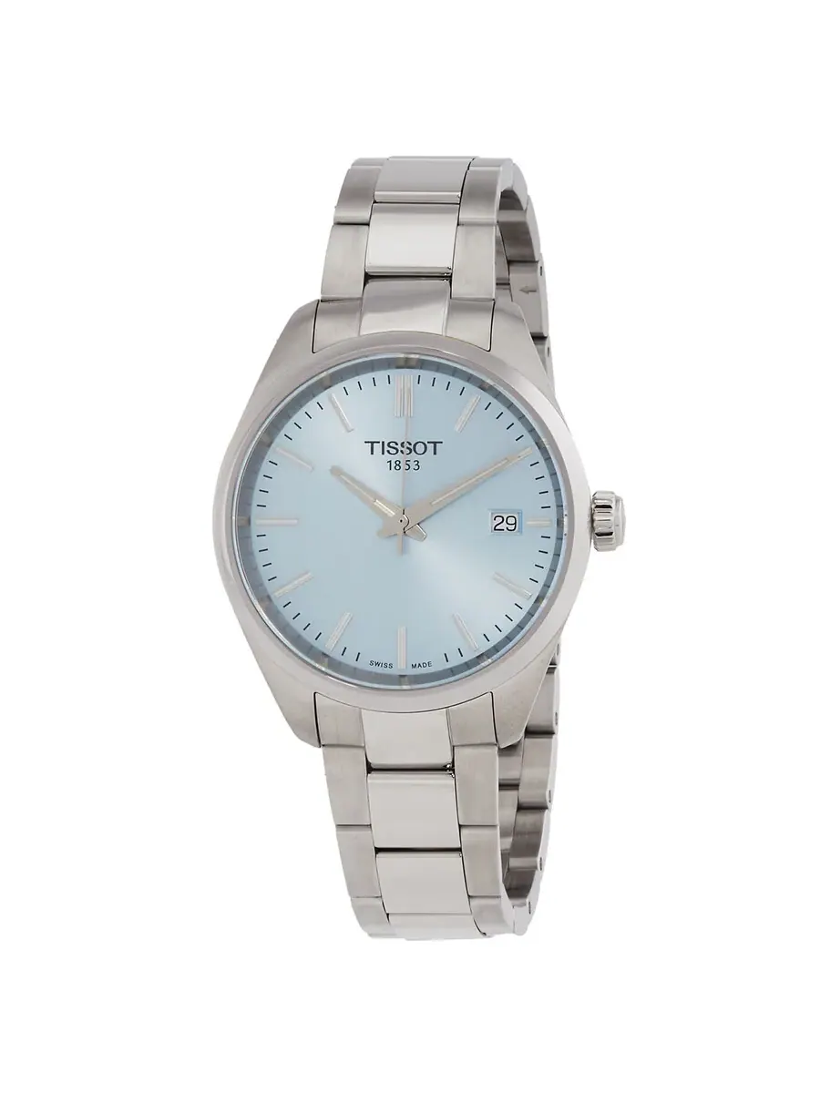 Женские кварцевые часы Tissot PR 100 с циферблатом ледяного синего цвета T1502101135100 — изображение 1 из 3