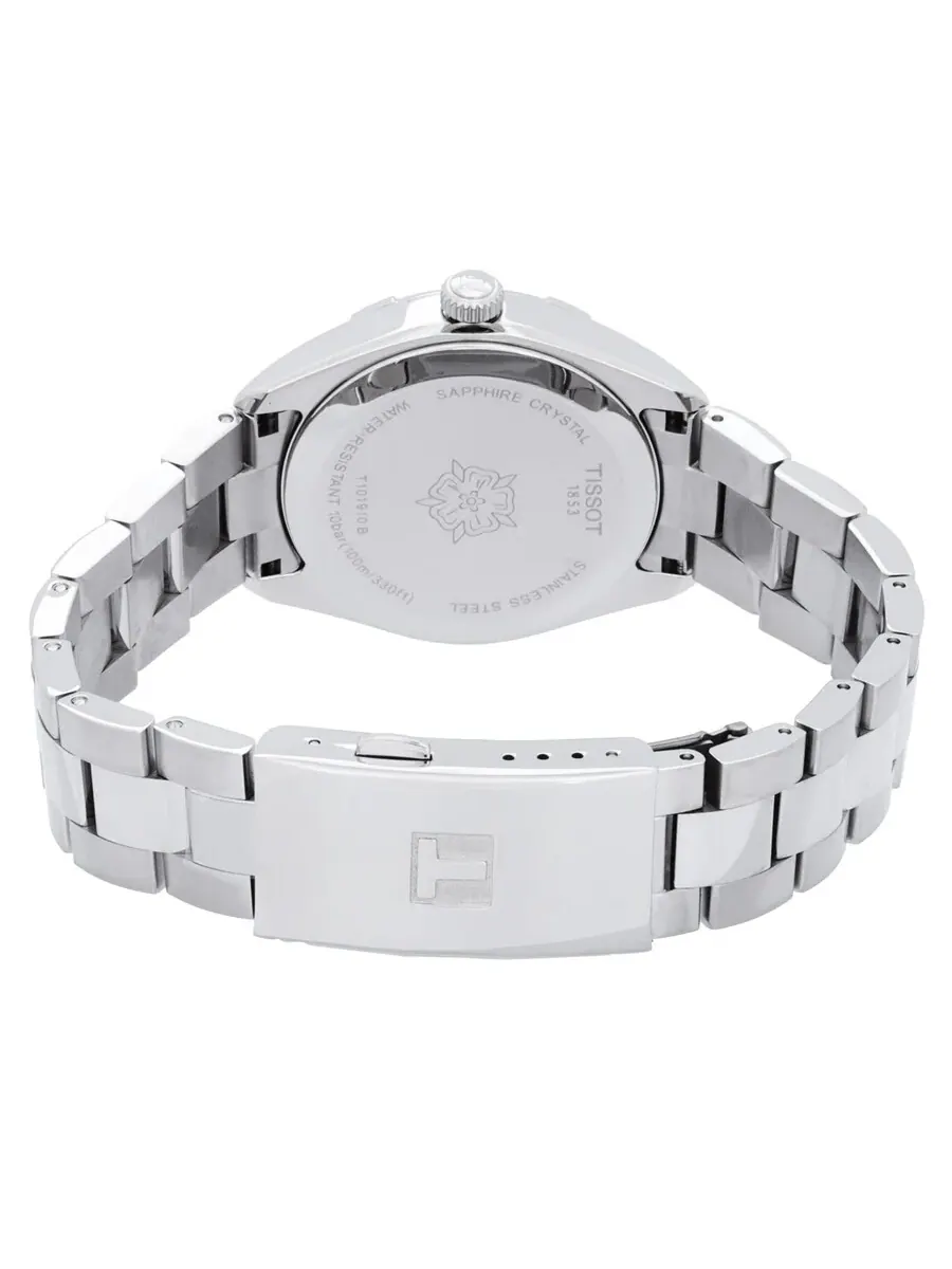Женские часы Tissot PR 100 Sport Chic Quartz с бриллиантами, белым перламутровым циферблатом T101.910.11.116.00