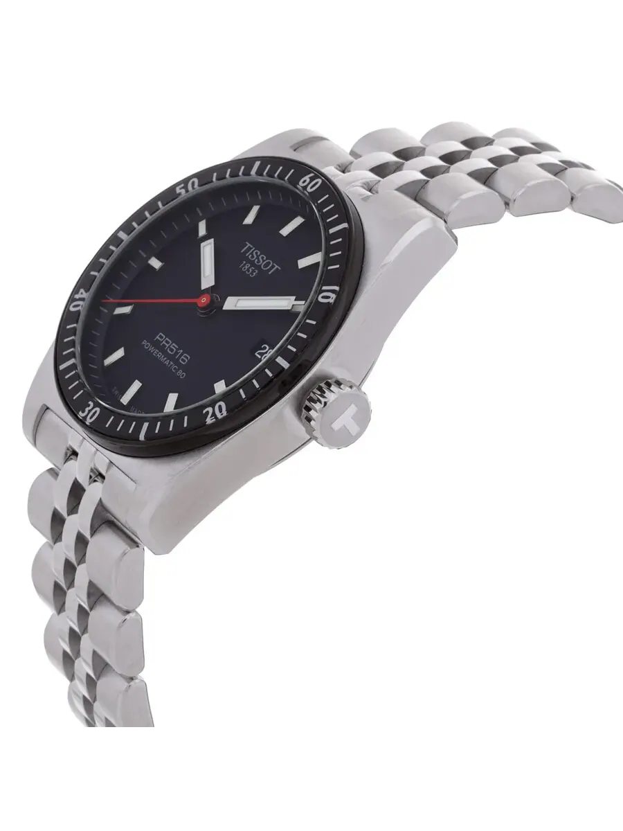 Мужские автоматические часы Tissot PR516 Powermatic 80 с черным циферблатом, артикул T1494071105100 — изображение 2 из 3