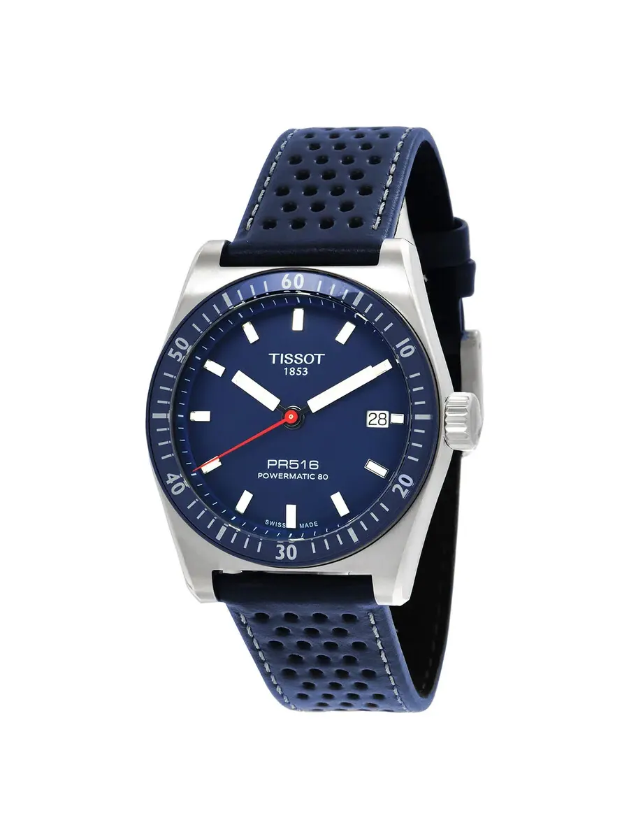 Мужские автоматические часы Tissot PR516 Powermatic 80 с синим циферблатом, артикул T1494071604100 — изображение 1 из 3