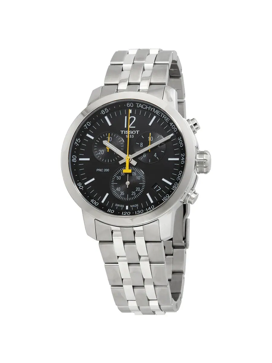 Мужские часы Tissot PRC 200 Chronograph Quartz с черным циферблатом T114.417.11.057.00 — изображение 1 из 3