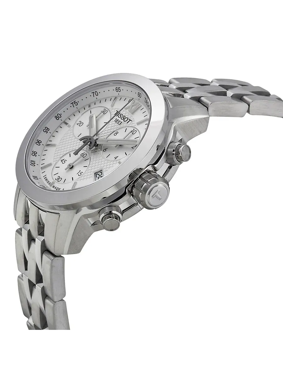 Женские часы Tissot PRC200 хронограф с белым циферблатом T0552171101800 — изображение 2 из 4, оттенок серебряный