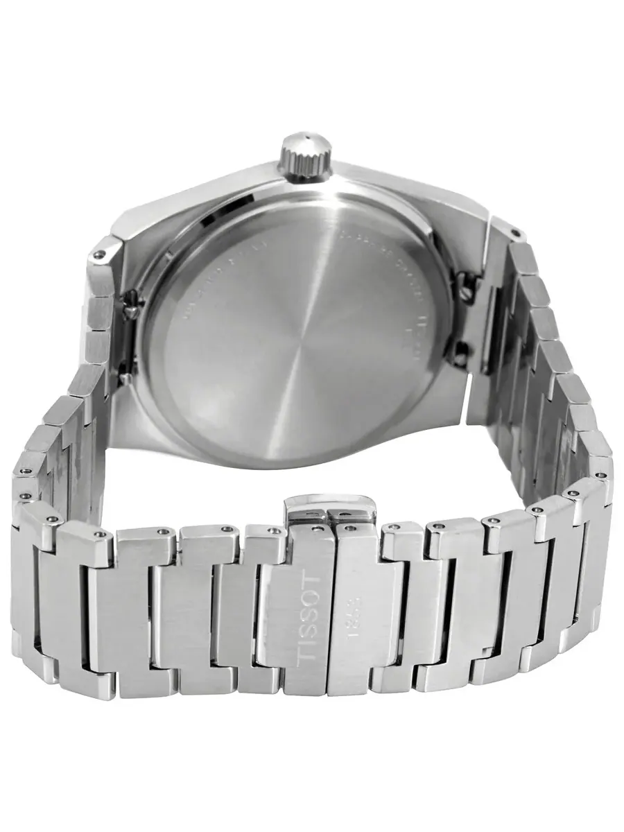 Женские часы Tissot PRX 35 с кварцевым механизмом и синим циферблатом T1372101135100 — изображение 3 из 3, оттенок серебряный