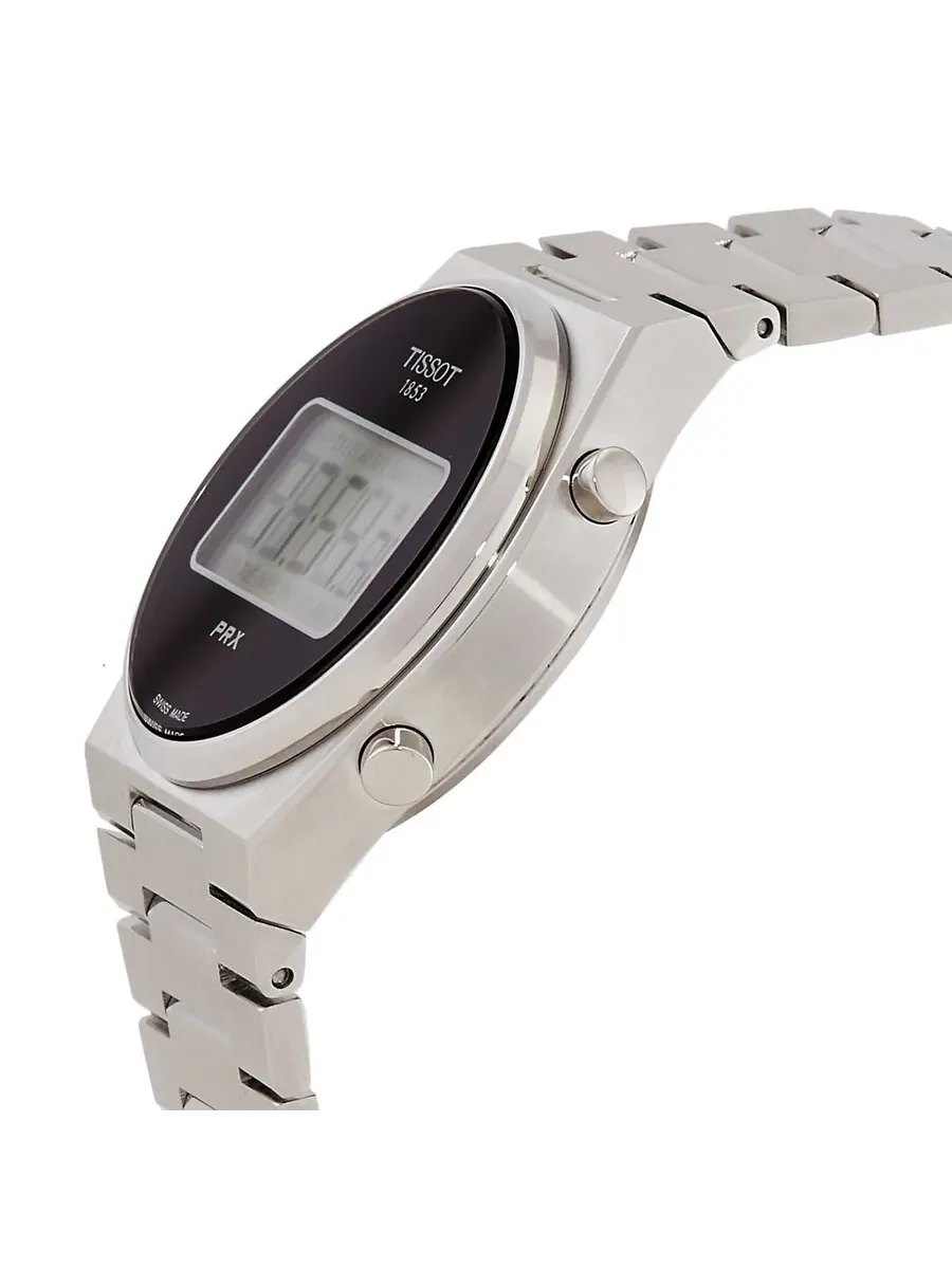 Мужские часы Tissot PRX Digital Quartz с черным циферблатом T1372631105000 — изображение 2 из 3, оттенок серебряный