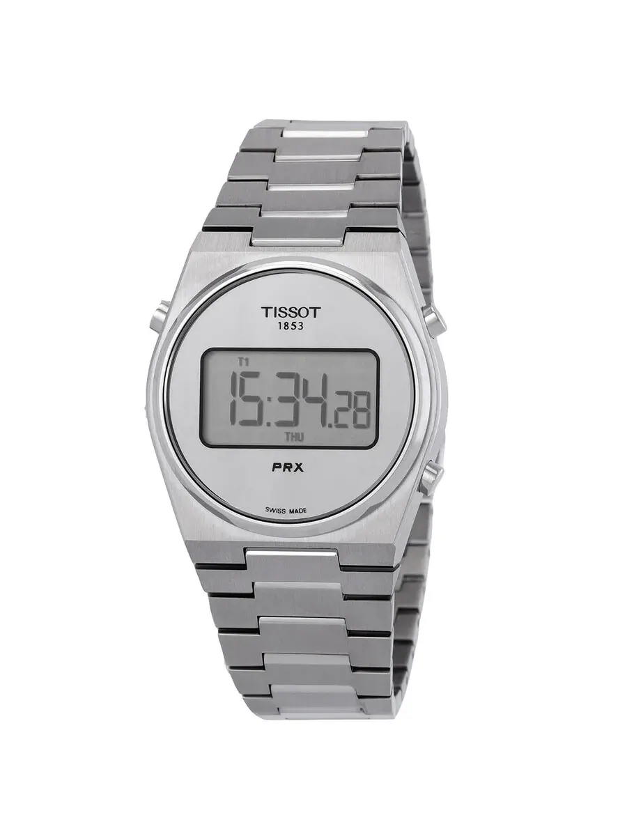 Мужские часы Tissot PRX Digital Quartz с серебристым циферблатом T137.263.11.030.00 — изображение 1 из 3, оттенок серебряный
