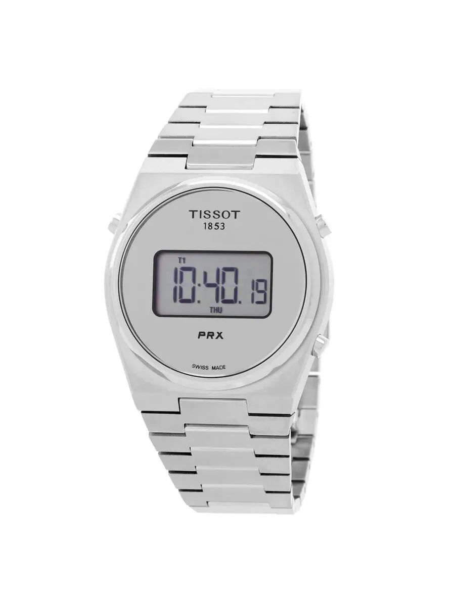 Мужские часы Tissot PRX Digital Quartz с серебристым циферблатом T1374631103000 — изображение 1 из 3, оттенок серебряный