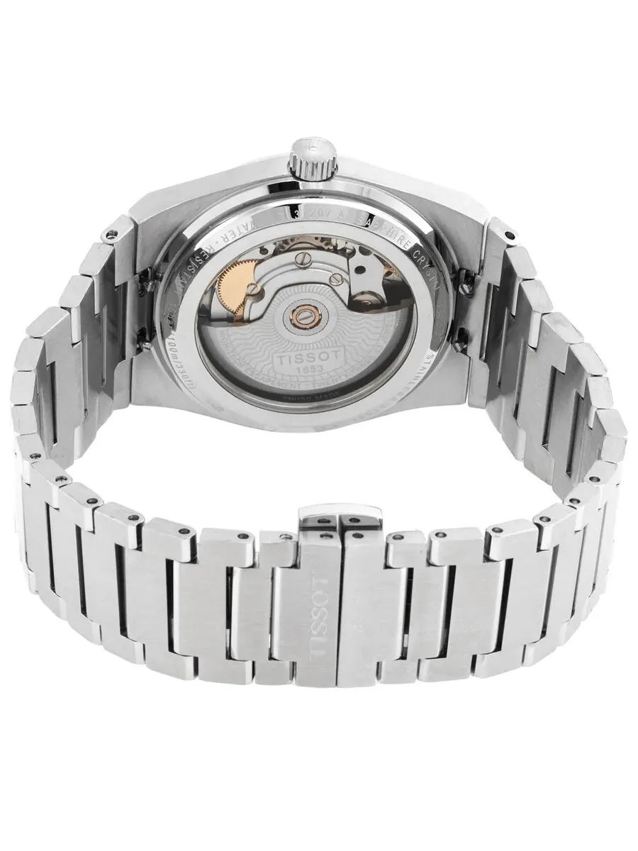 Часы Tissot PRX Powermatic 80 с автоматическим механизмом, черным циферблатом, унисекс T137.207.11.051.00, оттенок серебряный