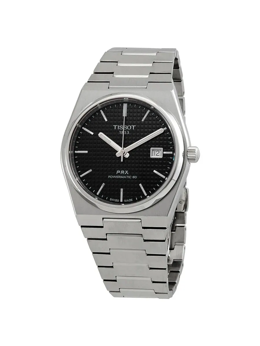 Мужские автоматические часы Tissot PRX Powermatic 80 с черным циферблатом T137.407.11.051.00 — изображение 1 из 3