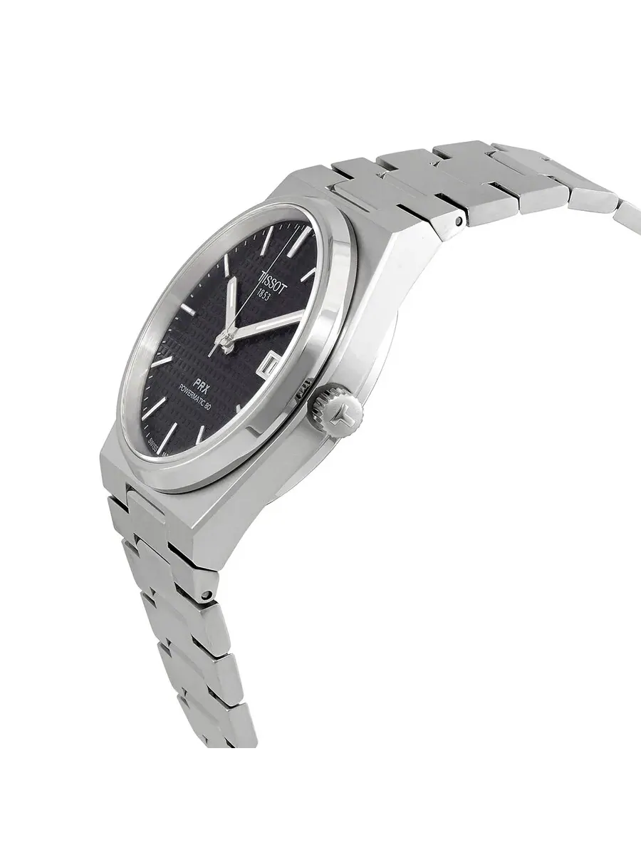 Мужские автоматические часы Tissot PRX Powermatic 80 с черным циферблатом T137.407.11.051.00 — изображение 2 из 3