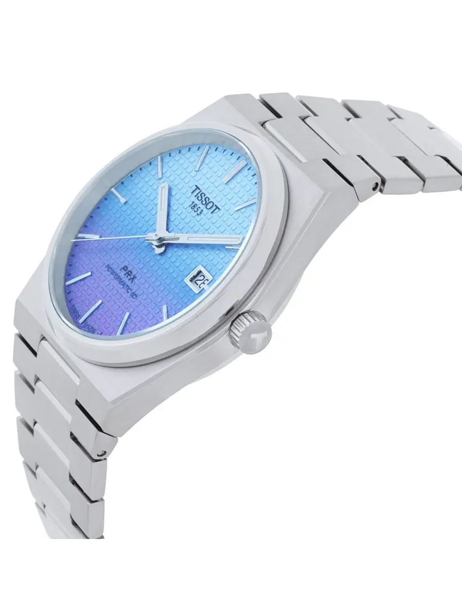 Мужские автоматические часы Tissot PRX Powermatic 80 с синим циферблатом, артикул T1374071135101 — изображение 2 из 3