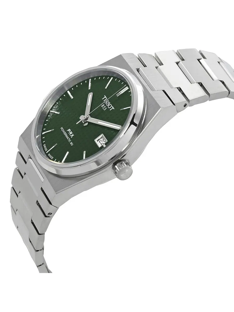 Мужские автоматические часы Tissot PRX Powermatic 80 с зеленым циферблатом T137.407.11.091.00 — изображение 2 из 4