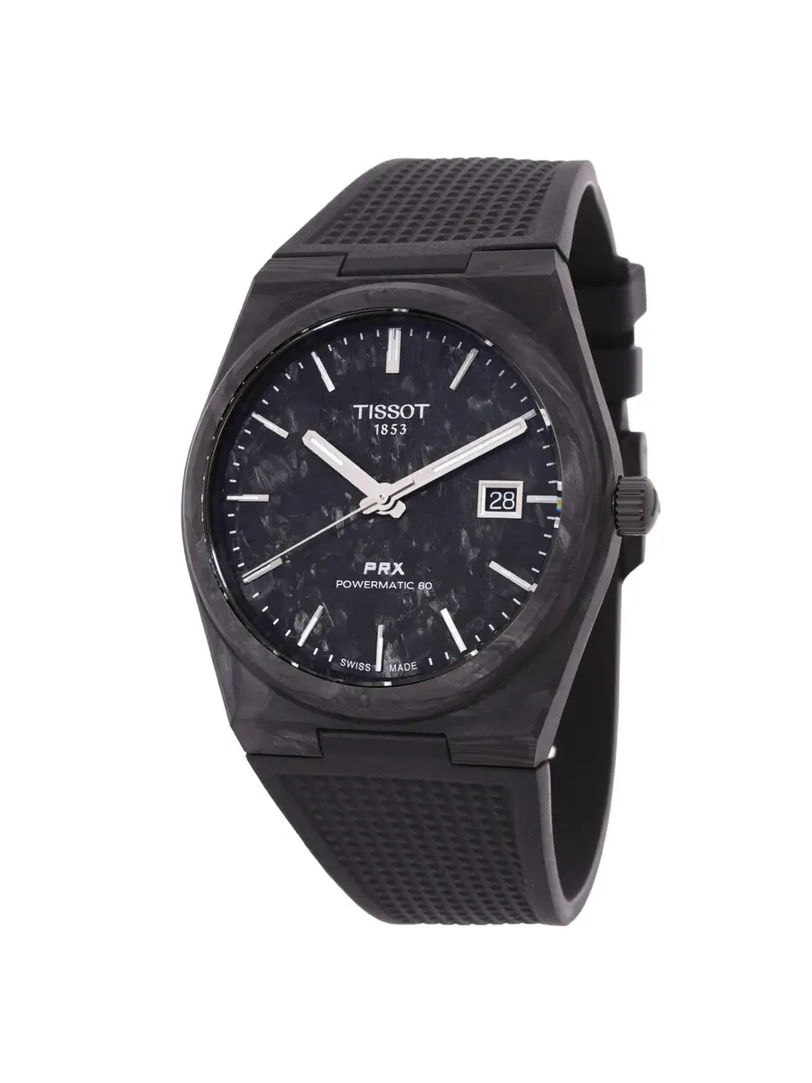 Мужские часы Tissot PRX Powermatic 80 автоматические T1379079720100 — изображение 1 из 3, оттенок черный