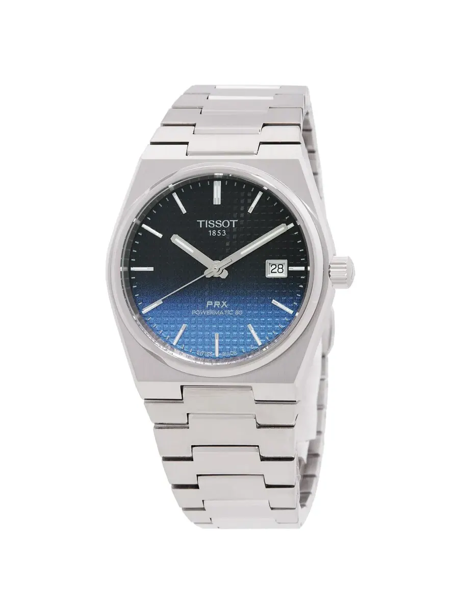 Мужские часы Tissot PRX Powermatic с автоматическим механизмом и черным хамелеоновым циферблатом T1374071105101