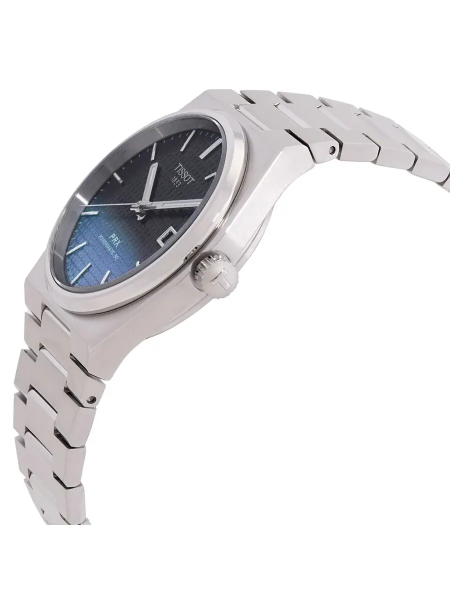 Мужские часы Tissot PRX Powermatic с автоматическим механизмом и черным хамелеоновым циферблатом T1374071105101