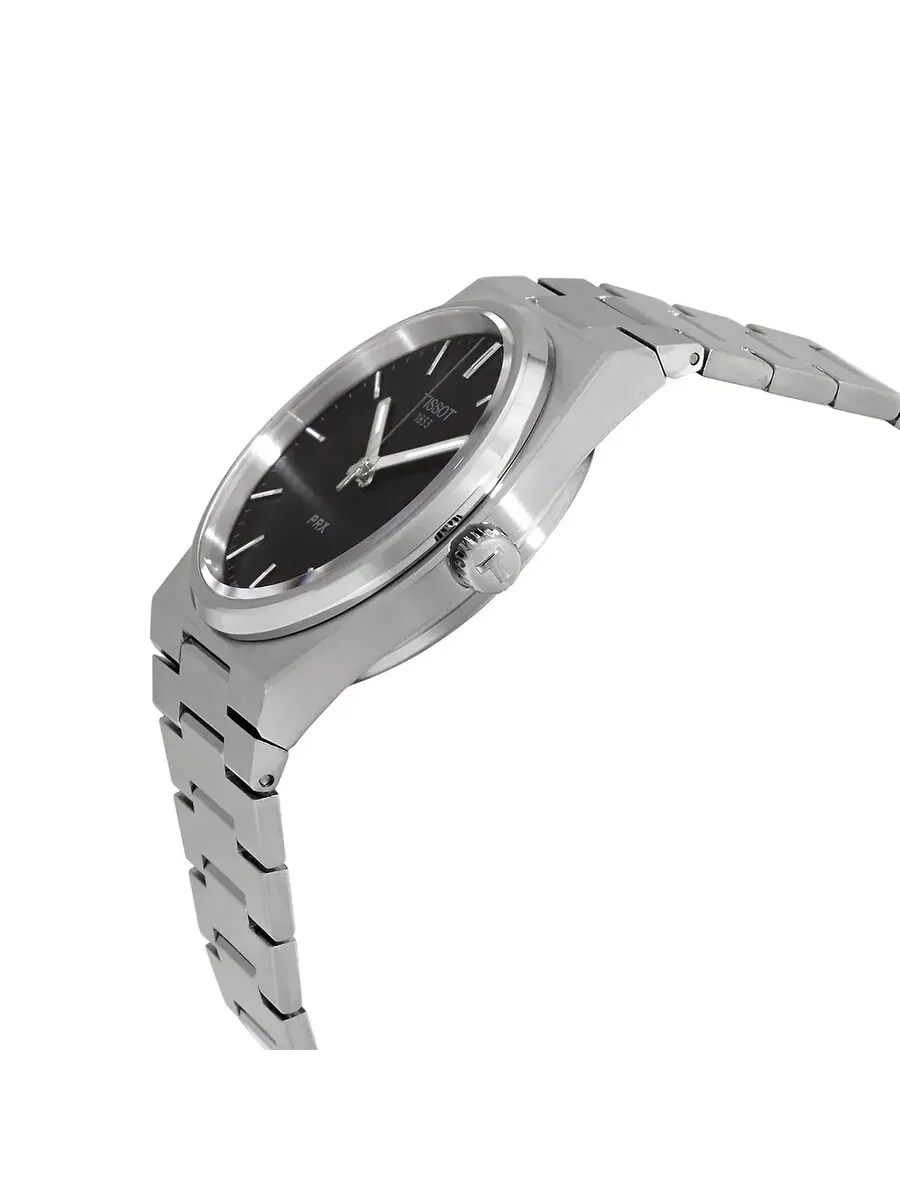 Мужские часы Tissot PRX 40 Quartz с черным циферблатом T137.410.11.051.00 — изображение 2 из 3, оттенок серебряный