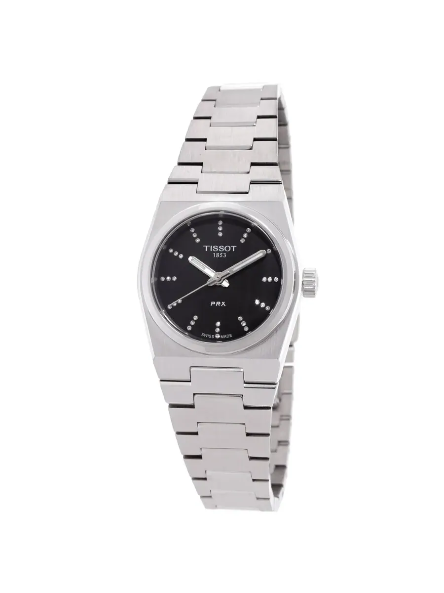 Женские часы Tissot PRX Quartz с черным циферблатом и бриллиантом, модель T1370101105600 — изображение 1 из 3