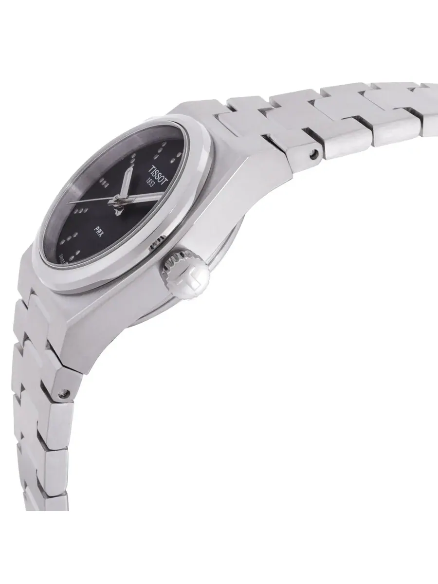 Женские часы Tissot PRX Quartz с черным циферблатом и бриллиантом, модель T1370101105600 — изображение 2 из 3