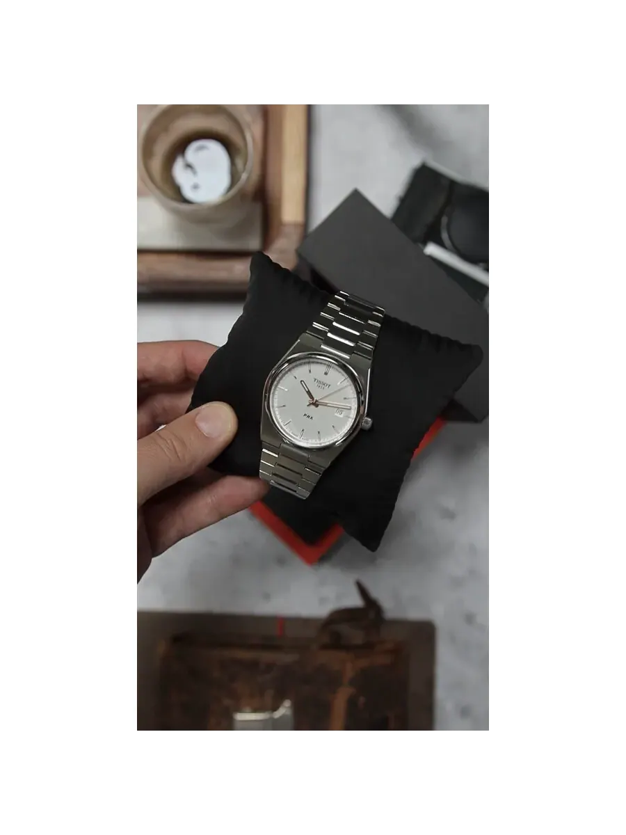 Мужские часы Tissot PRX Quartz с серебристым циферблатом T137.410.11.031.00 — изображение 4 из 4, оттенок серебряный