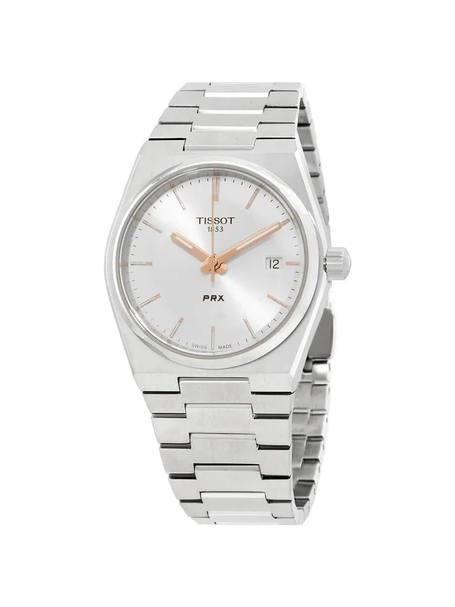 Женские часы Tissot PRX Quartz с серебристым циферблатом T1372101103100 — изображение 1 из 3, оттенок серебряный